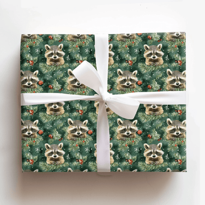 Tis the Season Racoon - Wrapping Paper - Aspen & Arlo