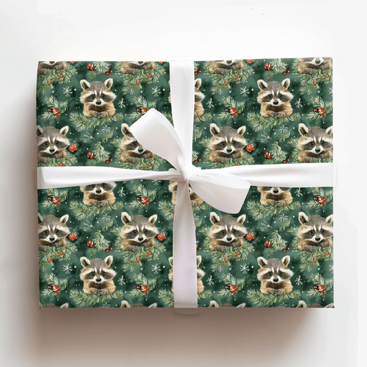 Tis the Season Racoon - Wrapping Paper - Aspen & Arlo
