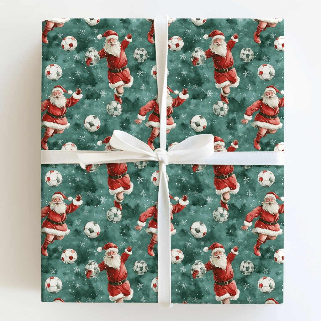 Captain Soccer Claus - Wrapping Paper - Aspen & Arlo