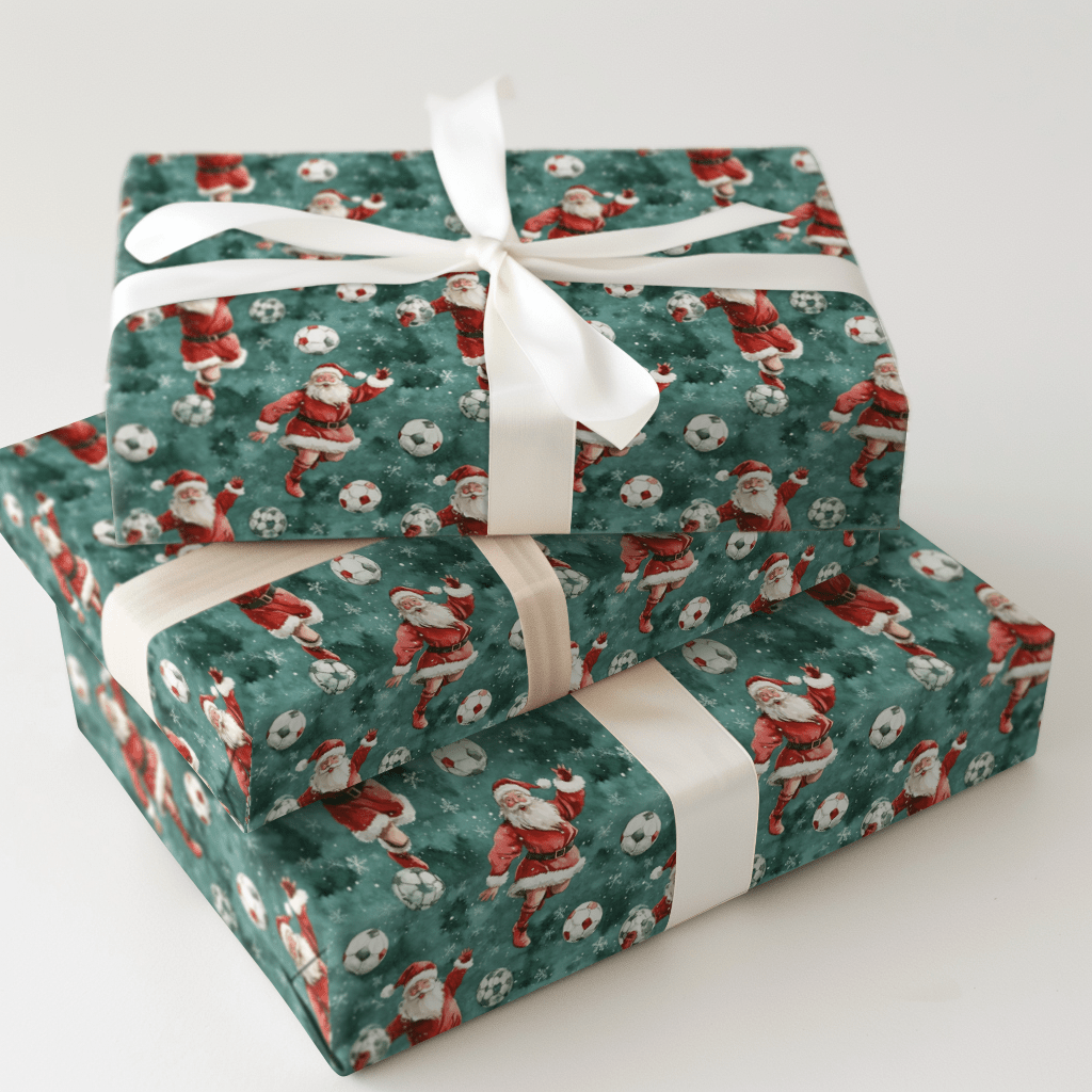 Captain Soccer Claus - Wrapping Paper - Aspen & Arlo