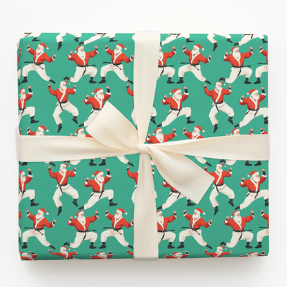 Black Belt Santa - Wrapping Paper - Aspen & Arlo
