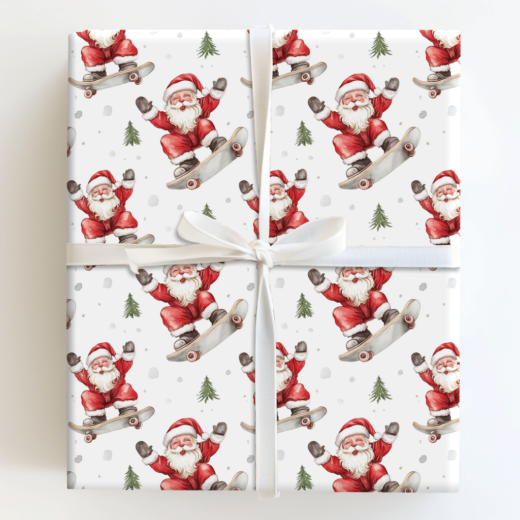 Radical Ride Santa - Wrapping Paper - Aspen & Arlo