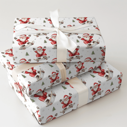 Radical Ride Santa - Wrapping Paper - Aspen & Arlo