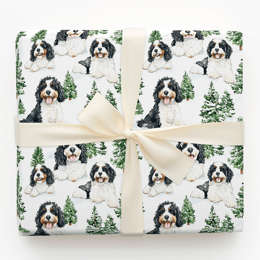Snow Day for Bernadoodle - Wrapping Paper - Aspen & Arlo