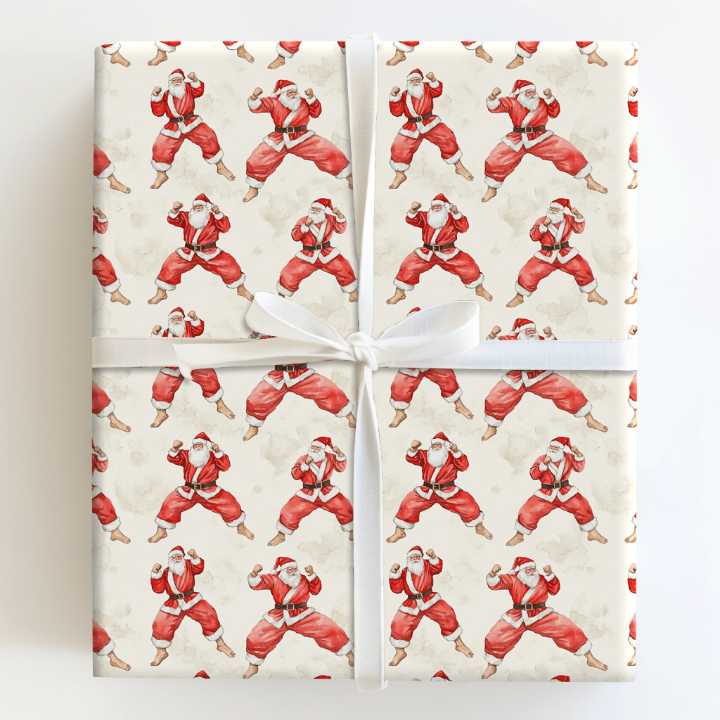 Karate Claus - Wrapping Paper - Aspen & Arlo