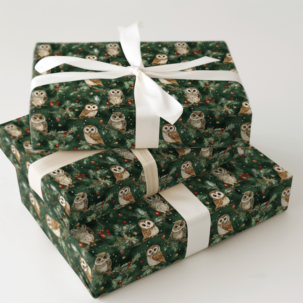 Owl Be Jolly - Wrapping Paper - Aspen & Arlo