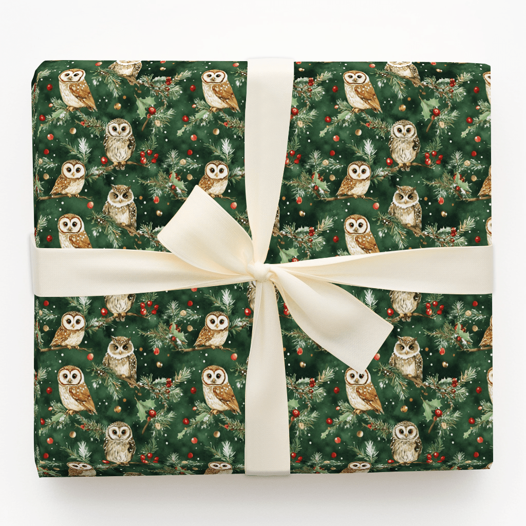 Owl Be Jolly - Wrapping Paper - Aspen & Arlo