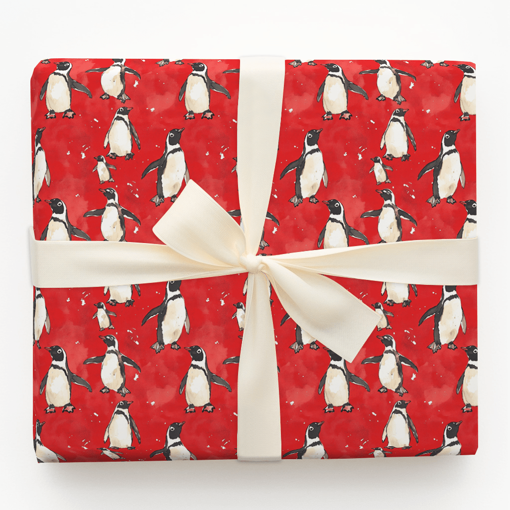 Show Me Your Waddle Wrapping Paper: Penguin Christmas Gift Wrap – Aspen ...