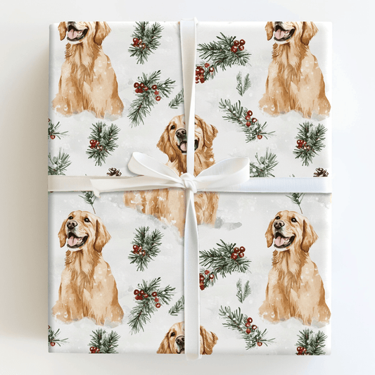 Snowy Gold - Wrapping Paper - Aspen & Arlo