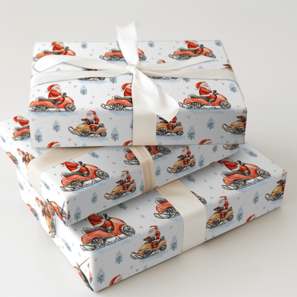 Flashy Snowmobile - Wrapping Paper - Aspen & Arlo