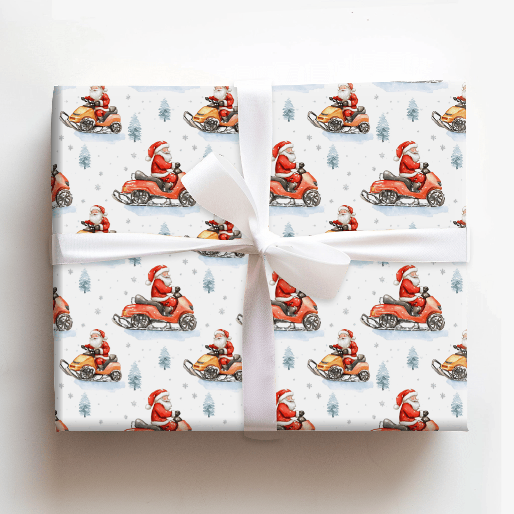 Flashy Snowmobile - Wrapping Paper - Aspen & Arlo