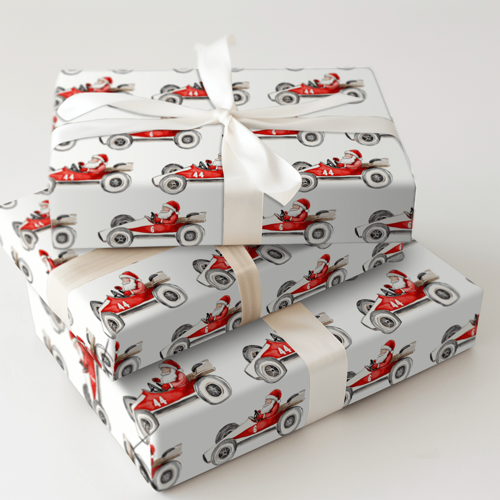 Santa's Speedway - Wrapping Paper - Aspen & Arlo