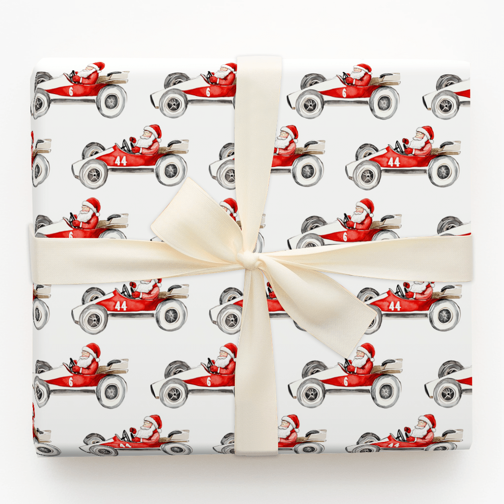 Santa's Speedway - Wrapping Paper - Aspen & Arlo