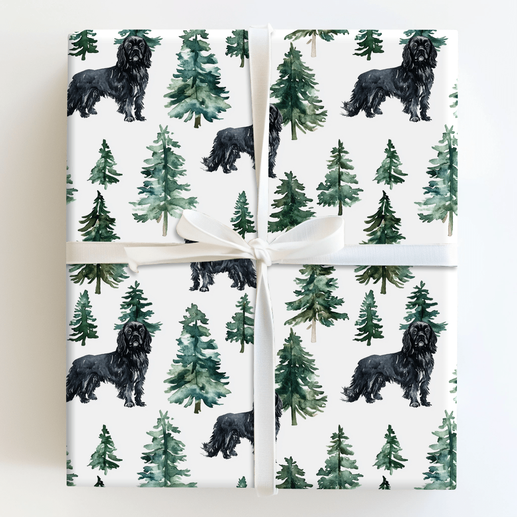 Snow Day for Black Cavilers - Wrapping Paper - Aspen & Arlo