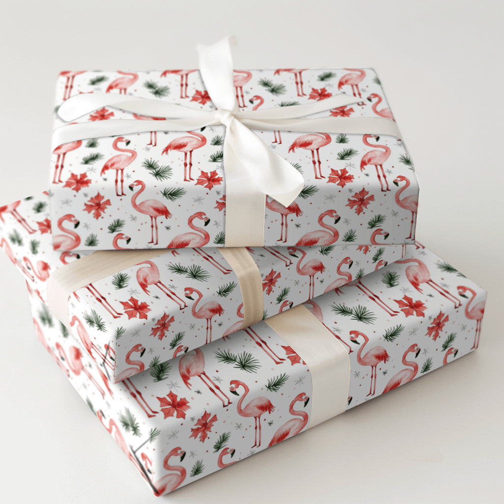 Jolly Pink Flamingo - Wrapping Paper - Aspen & Arlo