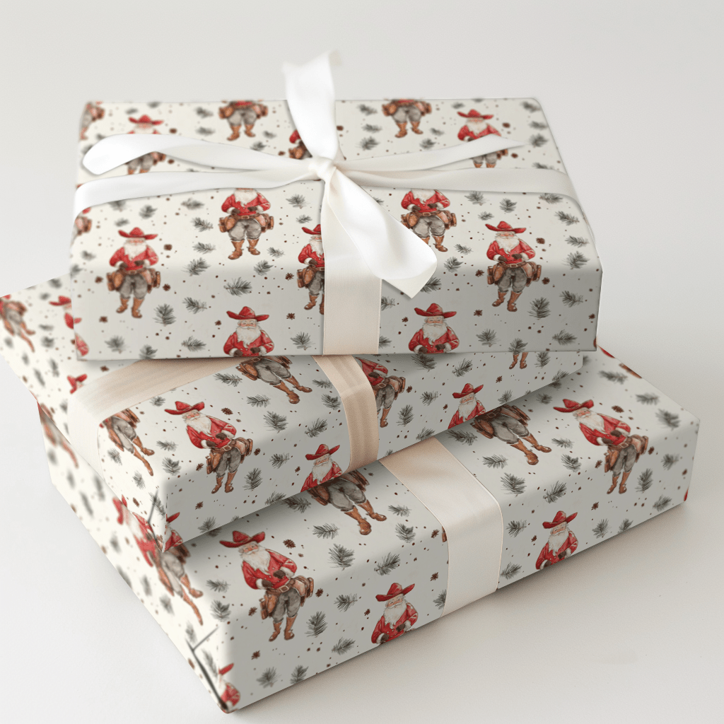 Rancher Santa - Wrapping Paper - Aspen & Arlo