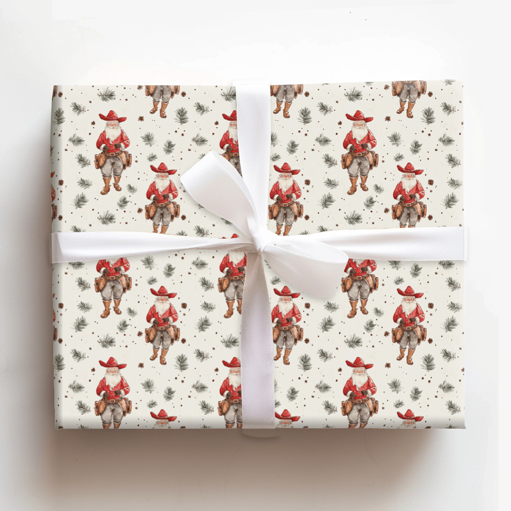 Rancher Santa - Wrapping Paper - Aspen & Arlo