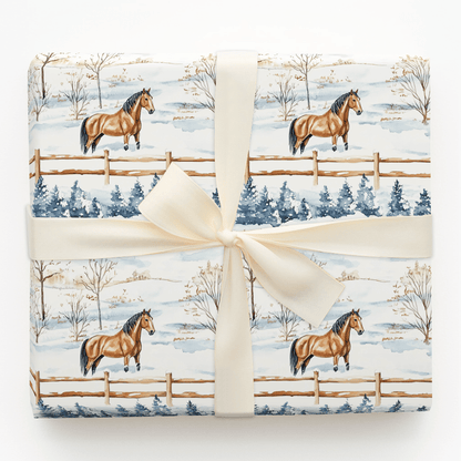 Snow Day for American Quarter Horse - Wrapping Paper - Aspen & Arlo