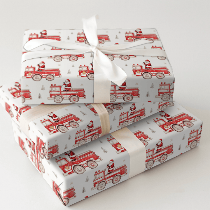 Firefighter Claus - Wrapping Paper - Aspen & Arlo