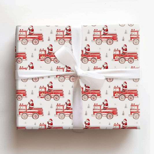 Firefighter Claus - Wrapping Paper - Aspen & Arlo