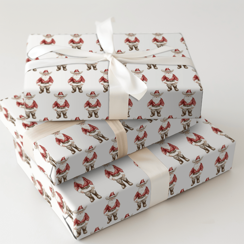 Cowboy Claus - Wrapping Paper - Aspen & Arlo