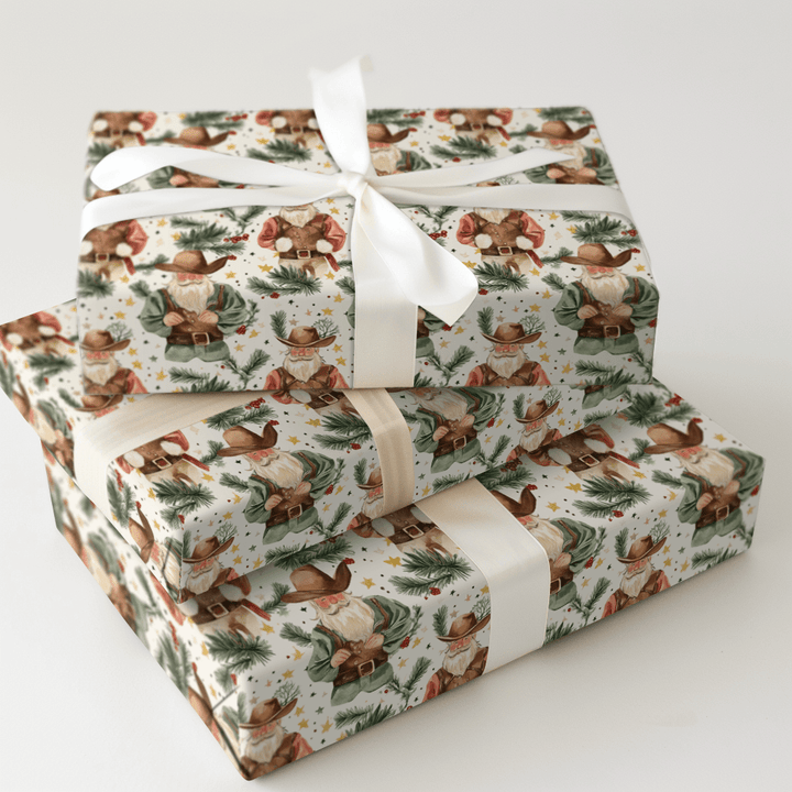 Cattle Drive Santa - Wrapping Paper - Aspen & Arlo