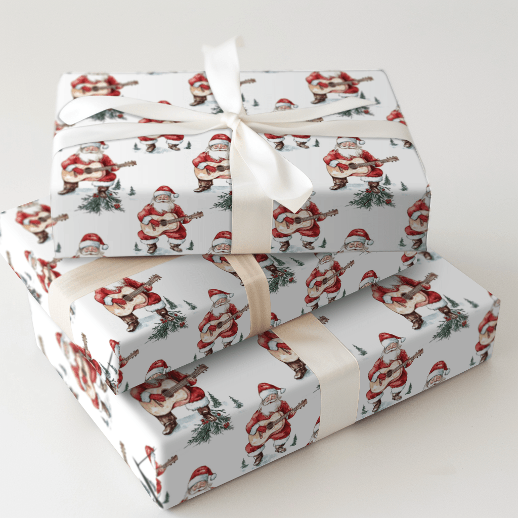 Strumming with St.Nick - Wrapping Paper - Aspen & Arlo
