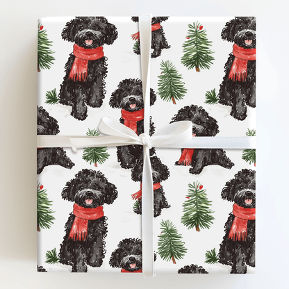 Snow Day for Black Poodles - Wrapping Paper - Aspen & Arlo