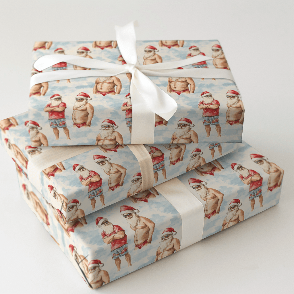 Santa Beach Bum - Wrapping Paper - Aspen & Arlo