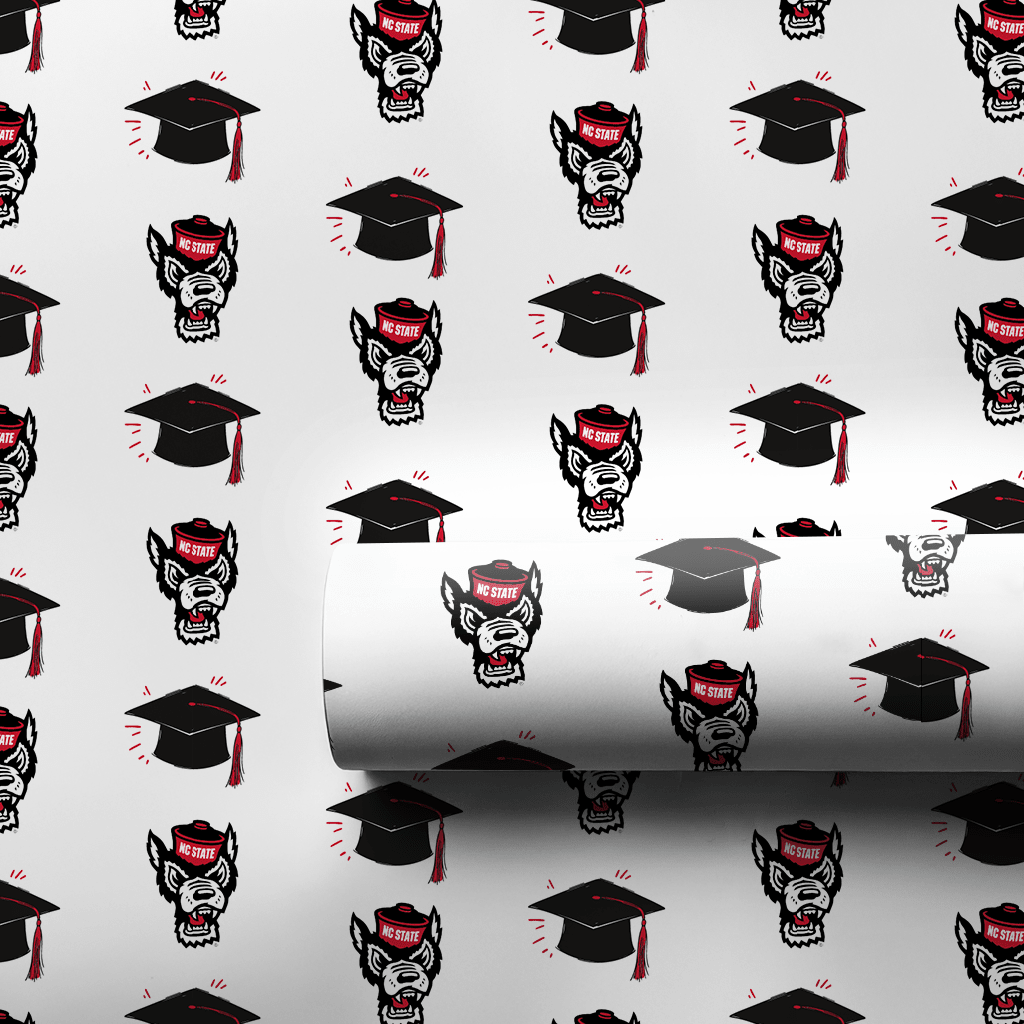 Hats Off to NC State Grad - Wrapping Paper - Aspen & Arlo