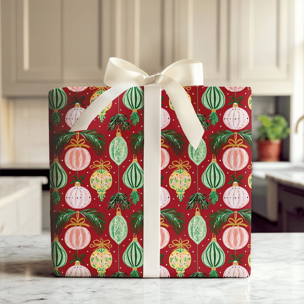 Cranberry Bauble Baugh - Wrapping Paper - Aspen & Arlo