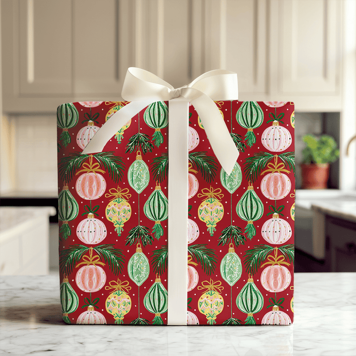 Cranberry Bauble Baugh - Wrapping Paper - Aspen & Arlo
