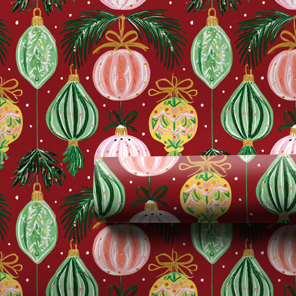 Cranberry Bauble Baugh - Wrapping Paper - Aspen & Arlo