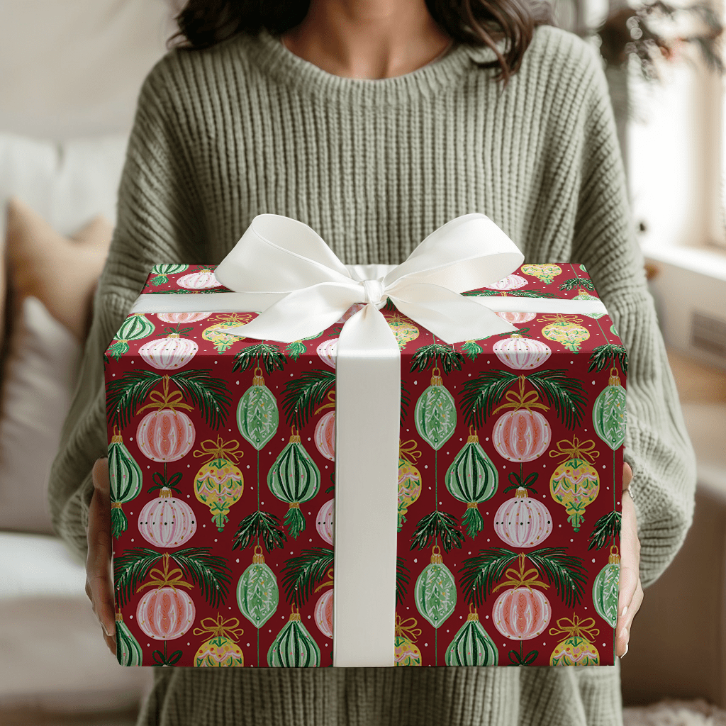 Cranberry Bauble Baugh - Wrapping Paper - Aspen & Arlo