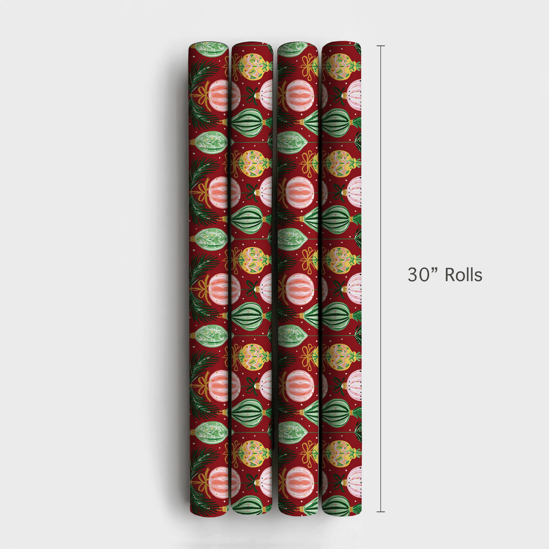 Cranberry Bauble Baugh - Wrapping Paper - Aspen & Arlo