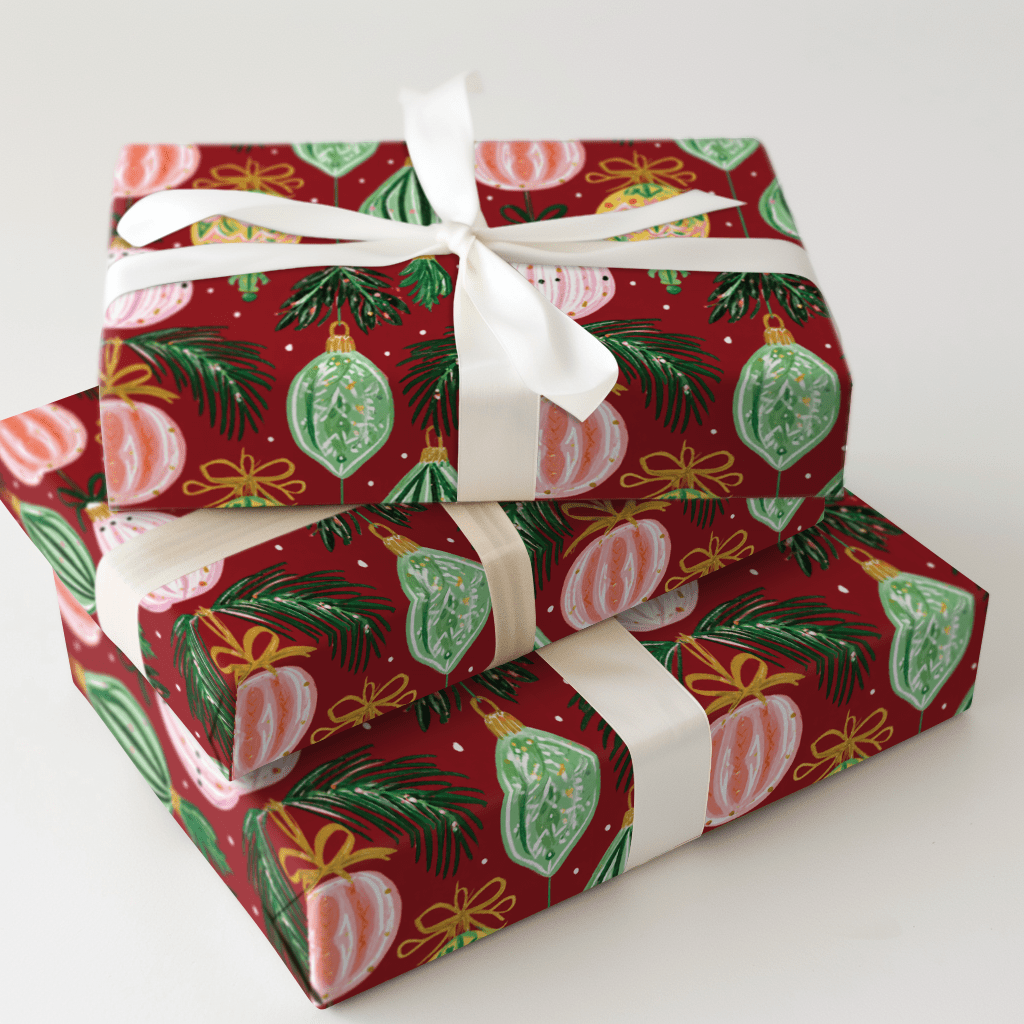 Cranberry Bauble Baugh - Wrapping Paper - Aspen & Arlo