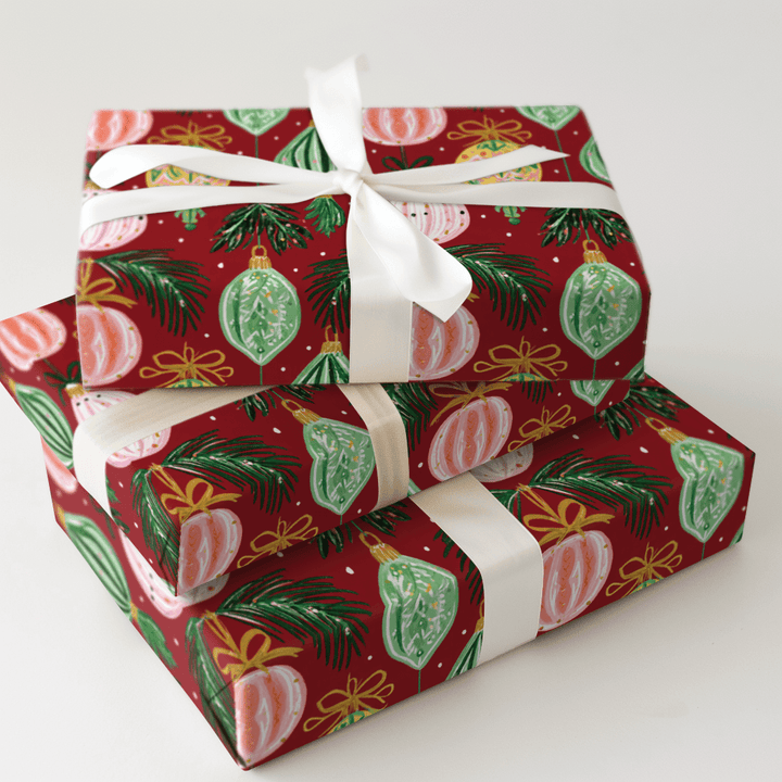 Cranberry Bauble Baugh - Wrapping Paper - Aspen & Arlo