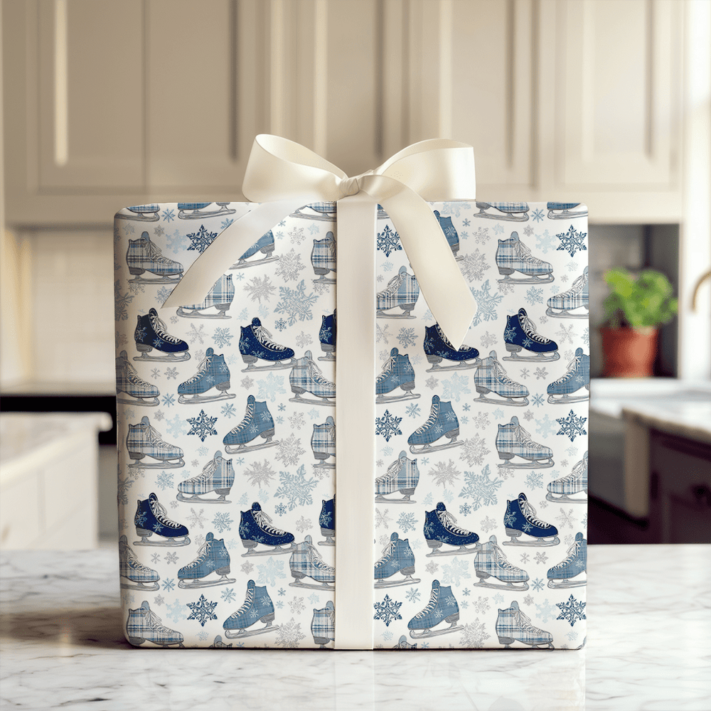 Skates & Snowflakes - Wrapping Paper - Aspen & Arlo