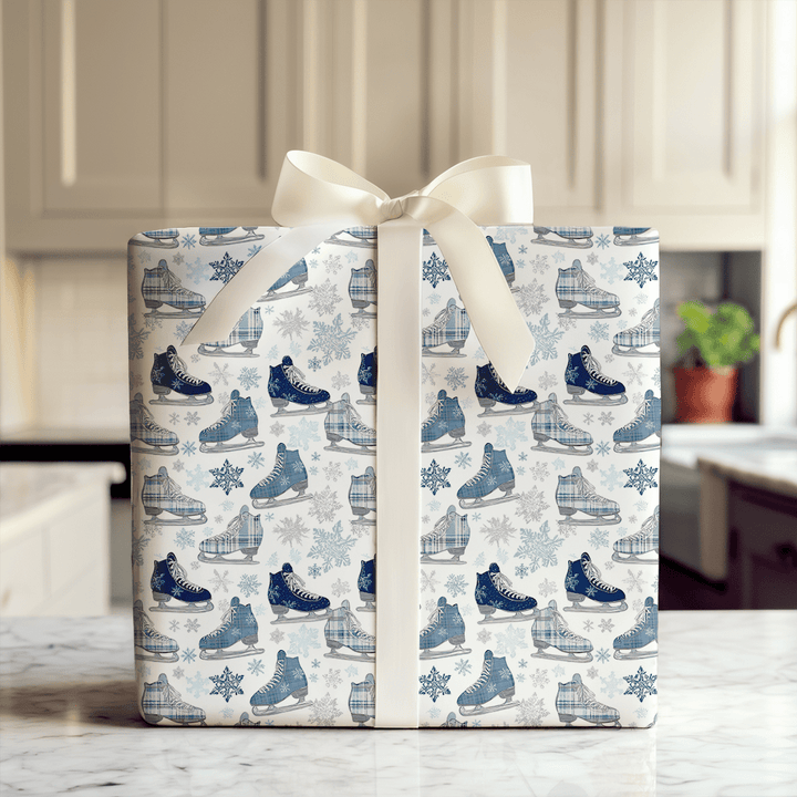 Skates & Snowflakes - Wrapping Paper - Aspen & Arlo