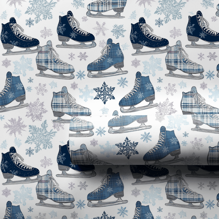 Skates & Snowflakes - Wrapping Paper - Aspen & Arlo