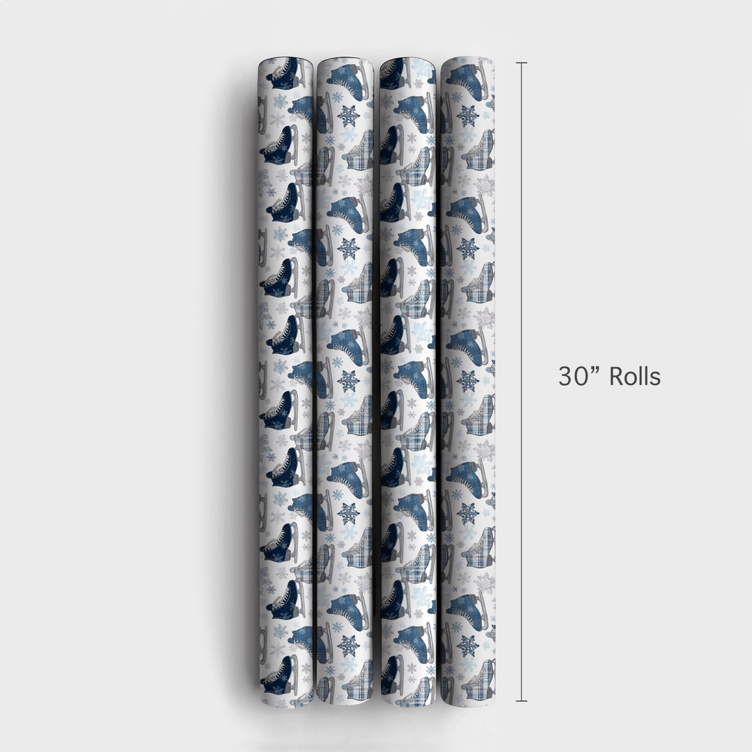 Skates & Snowflakes - Wrapping Paper - Aspen & Arlo