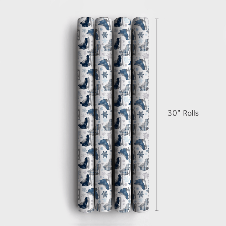 Skates & Snowflakes - Wrapping Paper - Aspen & Arlo