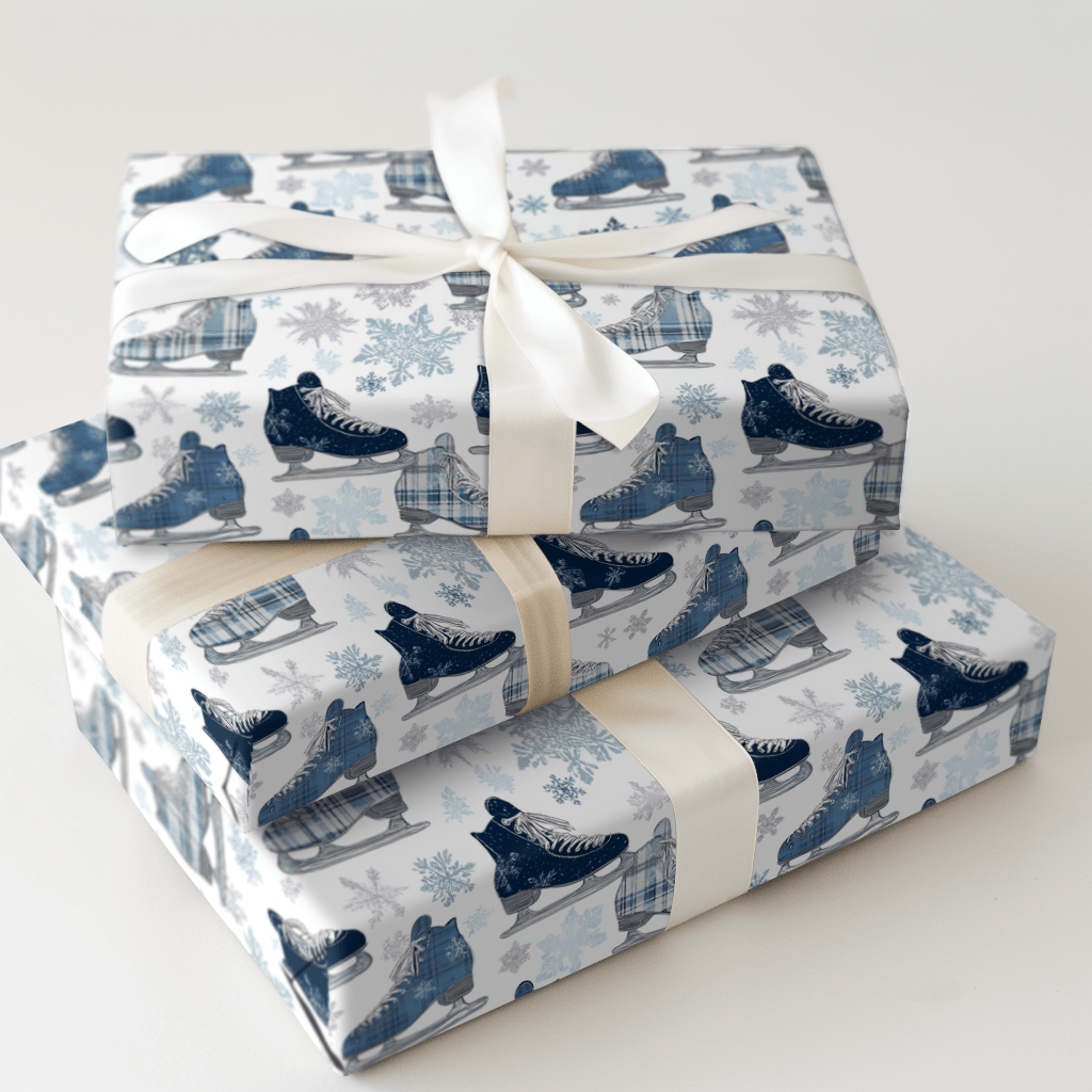 Skates & Snowflakes - Wrapping Paper - Aspen & Arlo