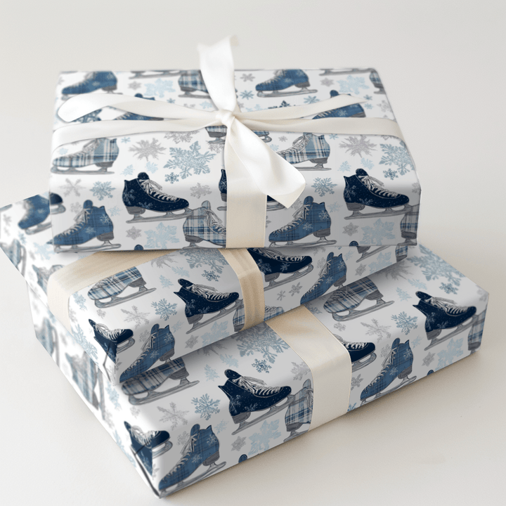 Skates & Snowflakes - Wrapping Paper - Aspen & Arlo