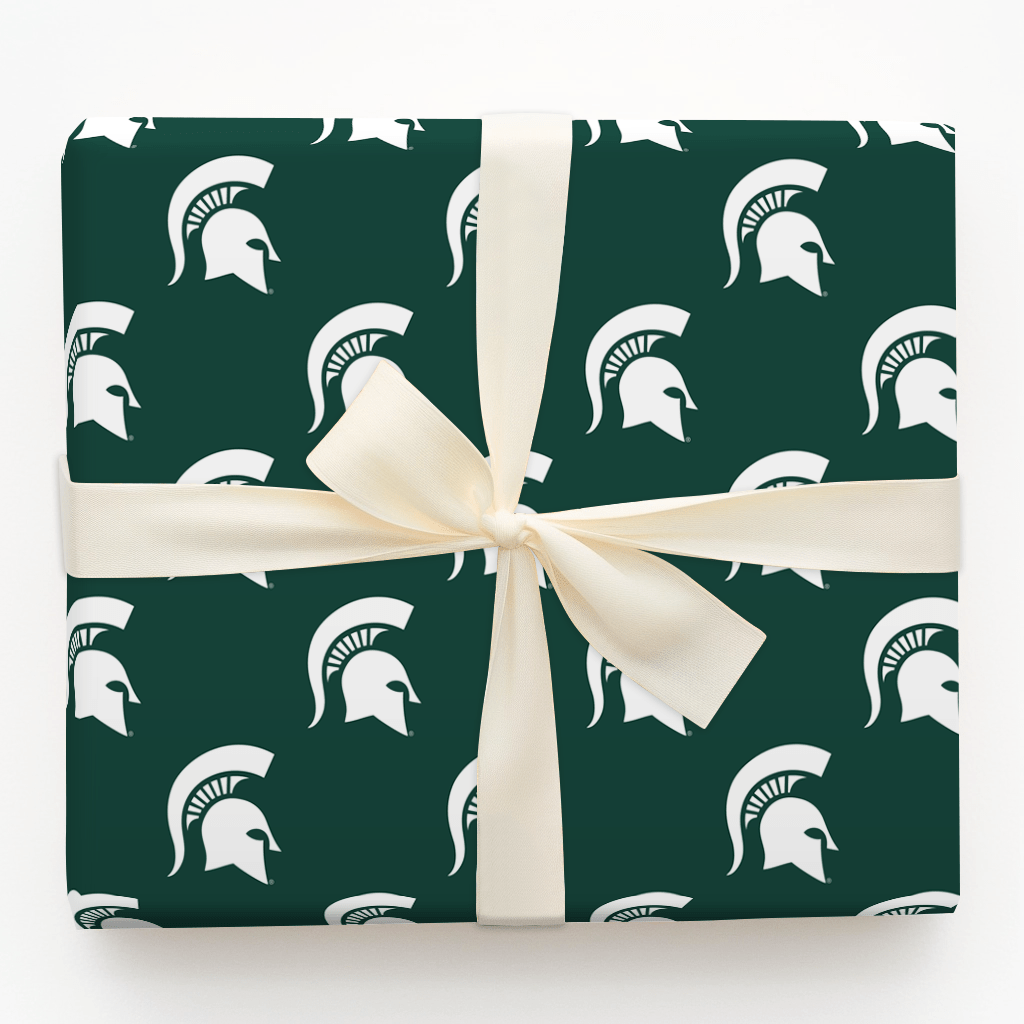 Green & White Crest - Wrapping Paper - Aspen & Arlo