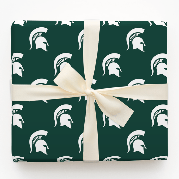 Green & White Crest - Wrapping Paper - Aspen & Arlo