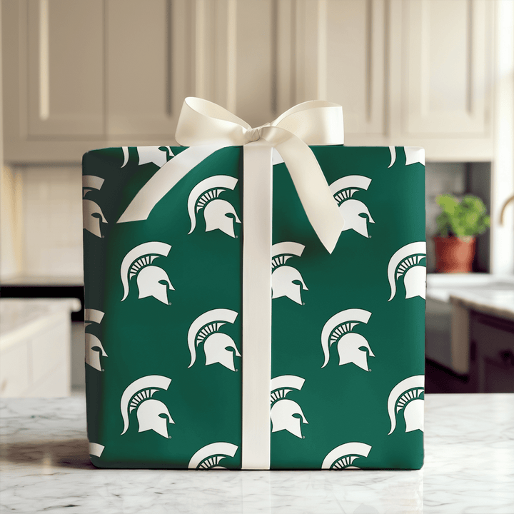 Green & White Crest - Wrapping Paper - Aspen & Arlo