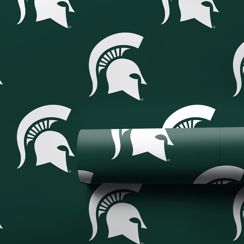 Green & White Crest - Wrapping Paper - Aspen & Arlo