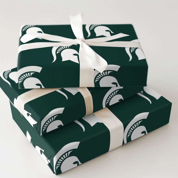 Green & White Crest - Wrapping Paper - Aspen & Arlo