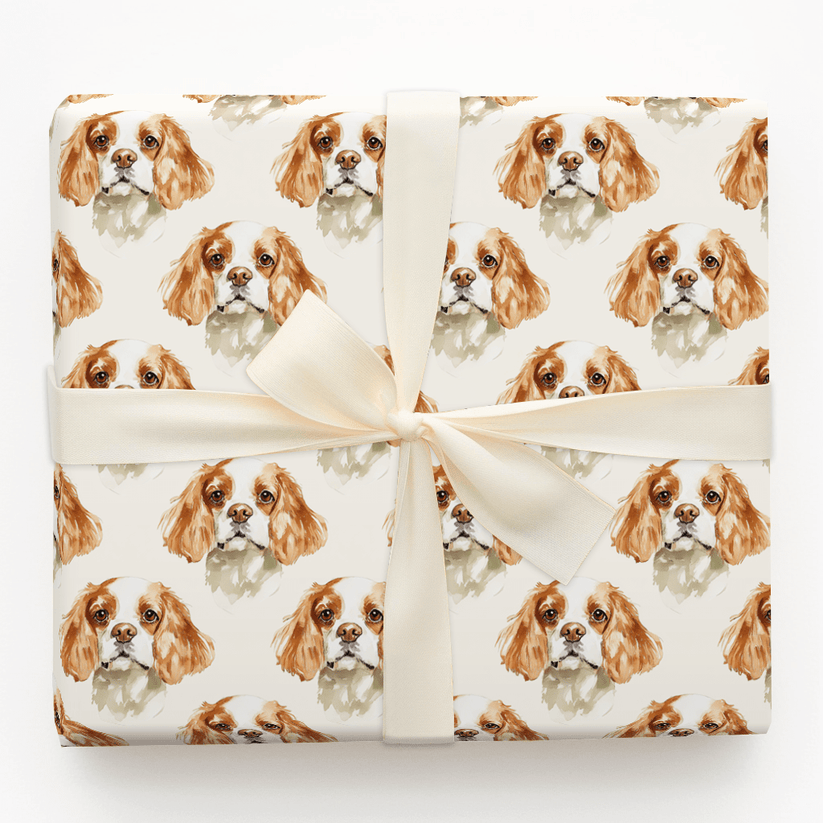 Cavalierly Adorable Wrapping Paper: Cavalier King Charles Dog Gift Wrap ...